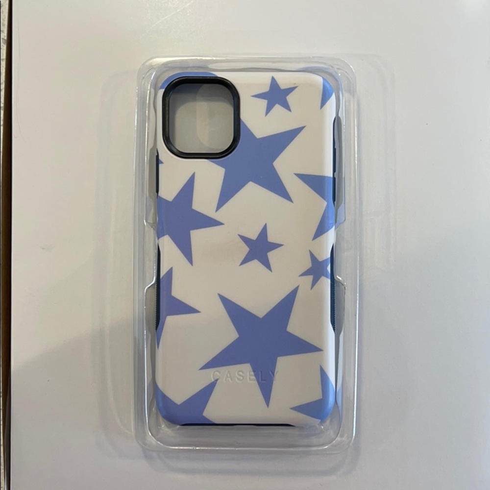 CASELY blue/white star iPhone Max pro case
